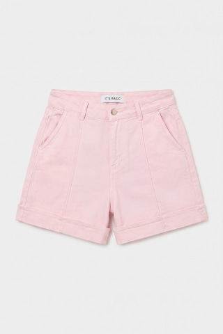 Itsbasic Kadın Light Pembe 6s6-98 Straight Fit Relax Denim Şort