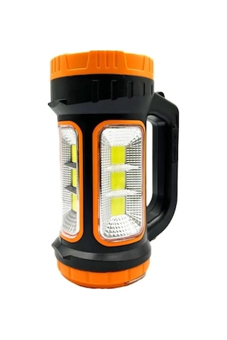 Volemi V-003 Güneş Enerjili Şarjlı Kamp Lambası 3 W + 15 W Uzun Menzilli Acil Durum Feneri Turuncu - Yeşil
