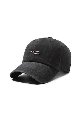 Valkyrie Low Battery Şapka Unisex Vintage Pamuk Ayarlanabilir Baseball Cap Minimal Tasarım Şapka Siyah