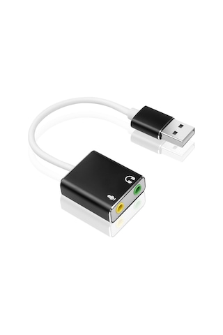 Usb Harici Ses Kartı 3.5mm Mikrofon Ve Kulaklık Girişli Dönüştürücü Adaptör Laptop Bilgisayar Uyumlu
