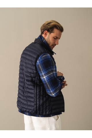 Xint Lacivert Regular Fit Dik Yaka Şişme Yelek 190526