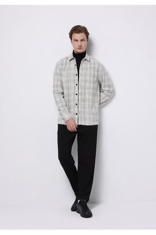 Colin's Colins Regular Fit Shirt Neck Ekoseli Erkek Ekru Uzun Kol Gömlek Cl1075302 Q1.v1 Ecr Ekru