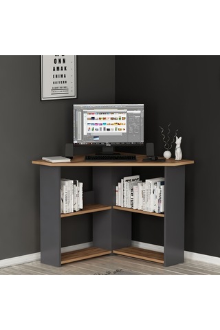 Corner Çalışma Masası Bilgisayar Masası Ofis Masası Kemençe - Antrasit