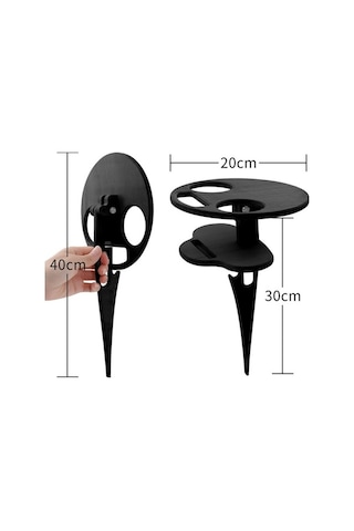 Novahub Çift Katmanlı Siyah Plaj Masası Açık Taşınabilir Katlanır Şarap Masası, Renk: Double Layer Black, Size:double Layer Black Diğer Çok Renkli