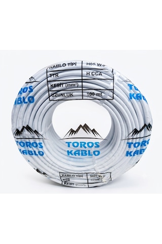 Toros Kablo Ttr 3 X 1.5mm Cca Kablo H05 W-f Beyaz 100 Metre