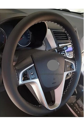 Hyundai I20 Dikmeli Direksiyon Kılıfı Gri Ipli A+Plus (11Cm)