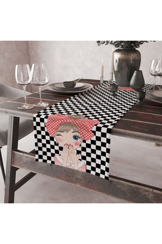 Alkanhomes Fashion Girl Temalı Dekoratif Runner