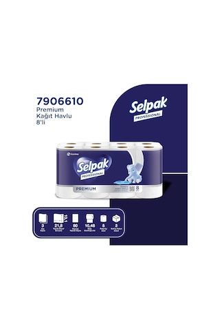 Selpak Professional Premium Havlu Kağıt, 8 Rulo Diğer