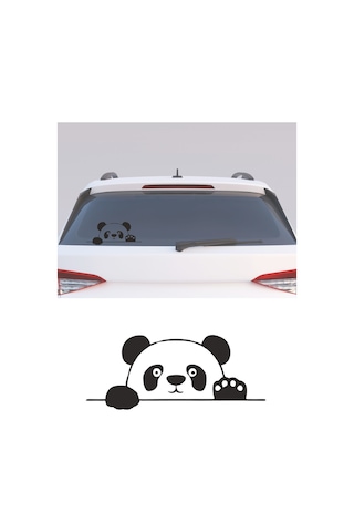Bagajdan Bakan Panda Sticker Etiket Çıkartma Pc Laptop Araba Oto Motor 20 X 8 Cm