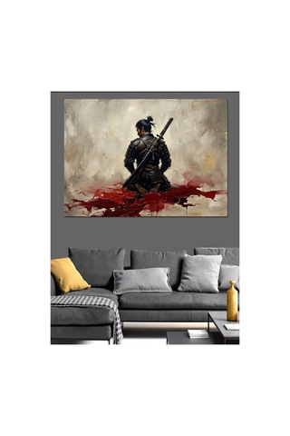 Yaralı Savaşçı Ve Kanlı Meydan Yağlı Boya Dokulu Kanvas Tablo Canvas Tablosu