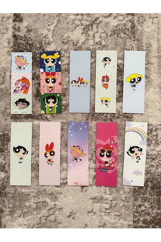 Powerpuff Girls Tasarım 10 Adet Kitap Ayraç Seti Pytkayrac137