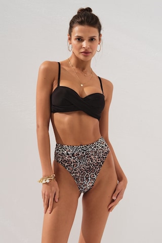 Pierre Cardin Bonie Dolgulu Straplez Yüksek Bel Bikini Takım Leopar 231225-d 231225-d Leopar Çok Renkli