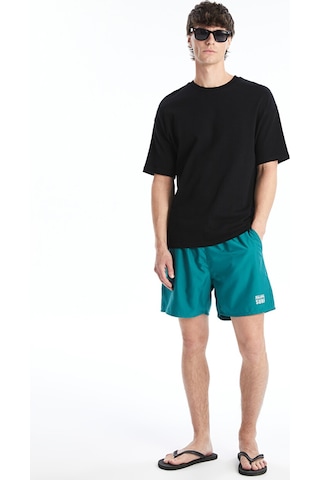 Lcw Swımwear Yeşil Kısa Boy Baskılı Erkek Deniz Şortu