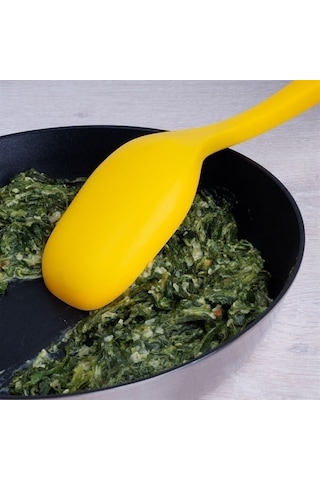 Lurch - Platin Silikon Servis Kaşığı 33,5 Cm Sarı - Yanmaz, Yapışmaz, Bükülmez, Çizmez, Tat Ve Koku Bırakmaz - 240054
