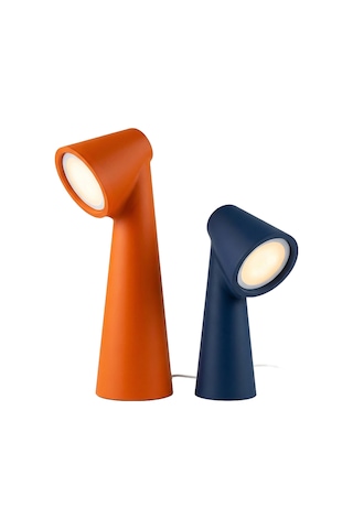 Fibrika Store Aura Minimalist Modern Masa Lambası Seti - Mat Tasarım Turuncu Lacivert