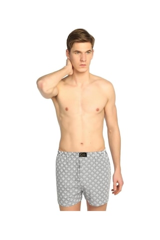Kota Erkek Penye Boxer Desenli Erkek Boxer 1004