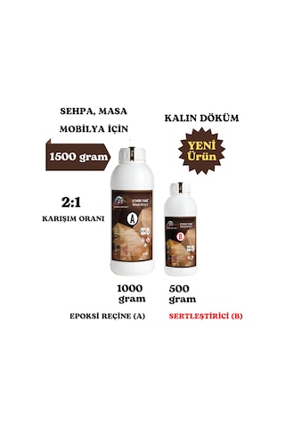 1500 G Wood Epoxy Quatro Maxi/ Kalın Döküm Şeffaf Epoksi Reçine