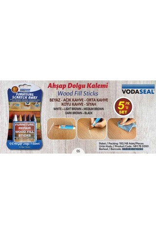 53.02.005 5'li Set Ahşap Dolgu Kalemi 0.25 KG