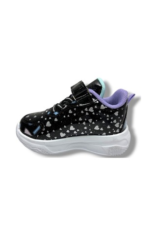 Cakgo Kuromi 725-26 Simli Parlak Deri Anatomik Kız Çocuk Sneaker Siyah Mavi 22-25 Siyah