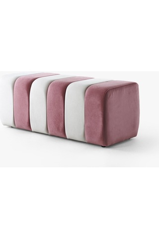Premium Büyük Yarmalı Yatak Ucu Bench & Makyaj Masası Pufu Modern, Şık & Dekoratif Pembe Pembe