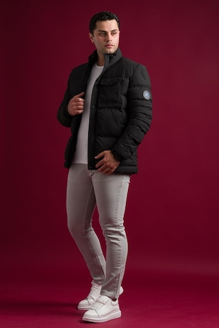 Slimfit Çıtçıt Ve Fermuar Kapamalı Dik Yaka Kolları Lastikli Astarlı Yan Cepli Erkek Kısa Mont 001