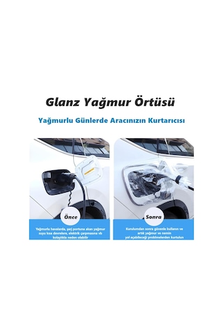 Glanz Elektrikli Araç Şarj Soketi Yağmur Koruma Brandası, Ev Şarj Soket Koruyucu 45 - 40cm