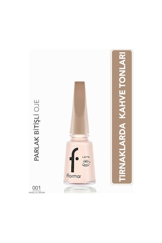 Flormar Latte Nail Enamel Yüksek Pigmentli & Parlak Bitişli Oje 001 Vanılla Cream