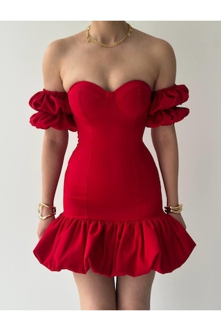 Peyda Straplez Elbise Altın