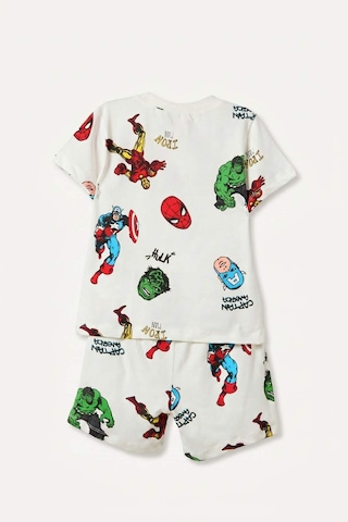 Defacto Marvel Lisanslı Comıcs 2li Şortlu Ecru Pijama Takımı Erkek Bebek H8237a526hser118 Ekru-er118