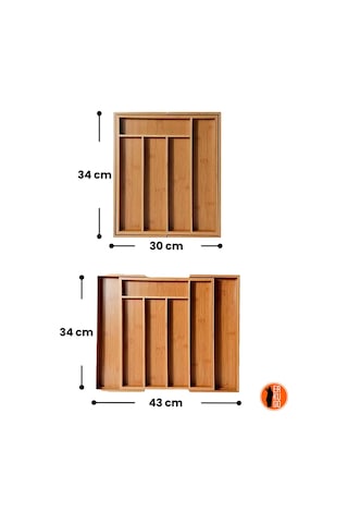 Bambu Ayarlanabilir Büyük Boy Çekmece Içi Ölçü Ayarlı Kaşıklık 5-7 Bölmeli, Organizer Ahşap