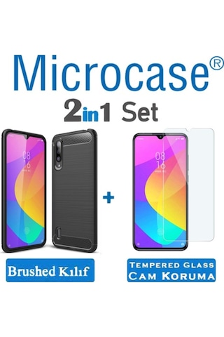 Xiaomi Mi Cc9E - Mi A3 Brushed Carbon Kilif + Cam (Seç) 369202428