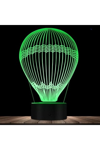 Wealthglow 3d Sıcak Hava Balonu İçin Gece Lambası İllüzyon Led U7d11g Siyah