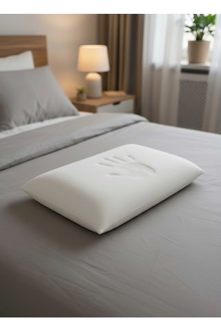 Standart Ortopedik %100 Visco Yastık Yıkanabilir Kılıf Çantalı 60x40x15cm Beyaz