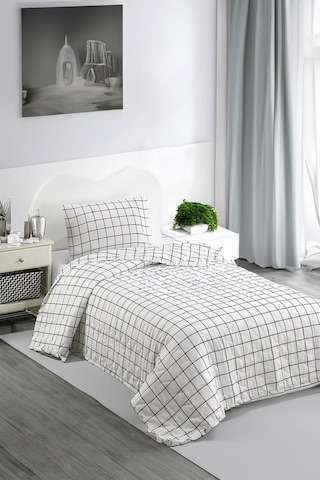 Eponj Home Kapitone Yatak Örtüsü Seti Tek Kişilik Artus Siyah Siyah