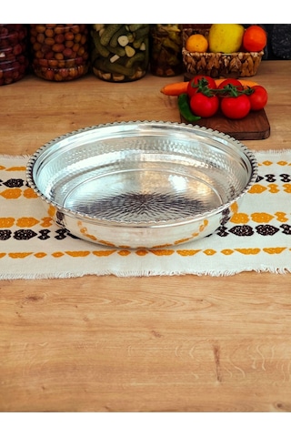 Modabakir Bakır Kalaylı Derin Fırın Tepsisi 30 Cm Model:2233rt Gümüş