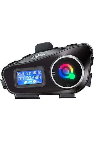 Q58-max Radyolu 2 Kişi Bağlantılı Bluetooth Kask Kulaklık Ekranlı