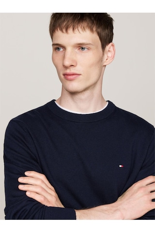 Tommy Hilfiger Pıma Org Ctn Cashmere Crew Neck Erkek Mavi Kazak - Mw0mw28046 Mavi