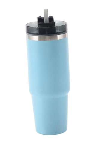 Suntek Magideal Hasır Ve Kapaklı Su Bardakları Paslanmaz Çelik Mavi-30oz