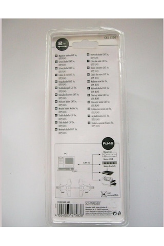 Schwaıger Cat 5 Kablo Ethernet Kablosu Rj45 360 Dönen 2 Metre 9018000002015