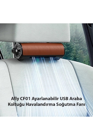 Ally Cf01 Ayarlanabilir Araç Ve Oyuncu Koltuğu İçin Havalandırma Soğutma Fanı - Usb- 5775 Siyah