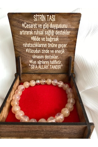 8mm Sitrin Para Doğal Taş Bileklik Sarı