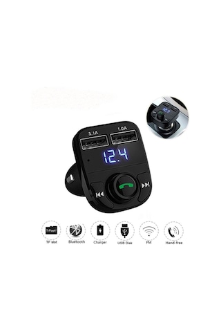 Araç Fm Transmitter 5.0 Bluetooth Araç Kiti Usb Mp3 Sd Kart Flash Için Uygun Çakmaklık Girişli