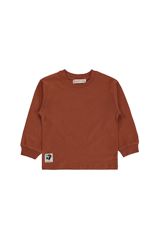 Silversun Kids Silversun Basic Etiket Armalı 2-7 Yaş Sweatshirt - Turuncu Tarçın