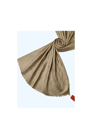 Mim Eşarp Işıl İpek - H Desen Kaşmir İpek Şal 75x190 Cm Gold