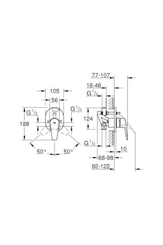 Grohe Bauedge Tek Kumandalı Banyo Bataryası 29039001 Krom