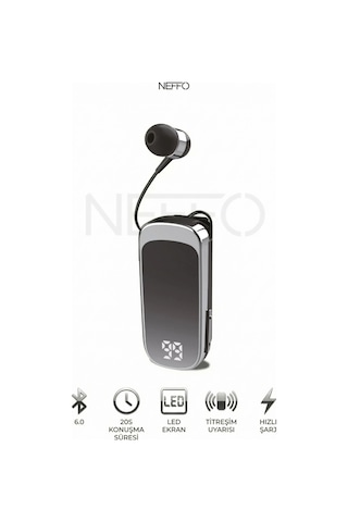 Makaralı Kulaklık Bluetooth 6.0 20 Saat Konuşma Dijital Ekran Titreşimli Hızlı Şarjlı