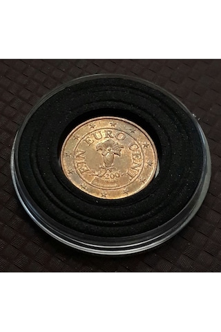 2002 1 Euro Cent Eski Madeni Para Kapsül Içinde Görseldeki Ürün / 340