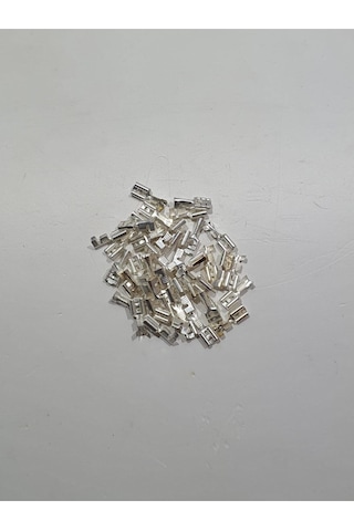 Dişi Fiş-terminal-kablo Ucu 6,3 Mm Tırnaklı Gümüş Kaplama-50 Adet