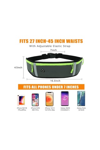 Geeksen 2 Paket Bel Çantası Koşu Kemeri Yansıtıcı Koşu Kemeri Yürüyüş Fitness Bisiklet Antrenman Spor Salonu Seyahat Koşu Cep Kemeri Siyah