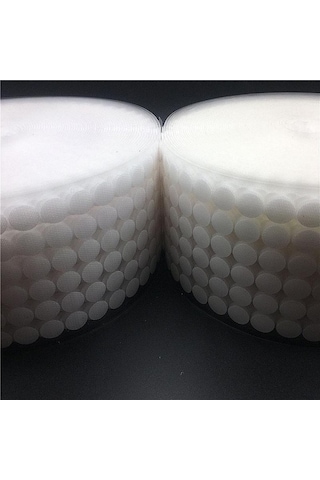 Pazly 15mm Beyaz Kendinden Yapışkanlı Kapatma Bandı Disk Sihirli Yapışkan Bant Beyaz Naylon Kapatma Bandı, Çantalar İçin Uygulayabilirsiniz